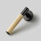 Gera Knurled Internal Door Handle - Satin Black / Gold